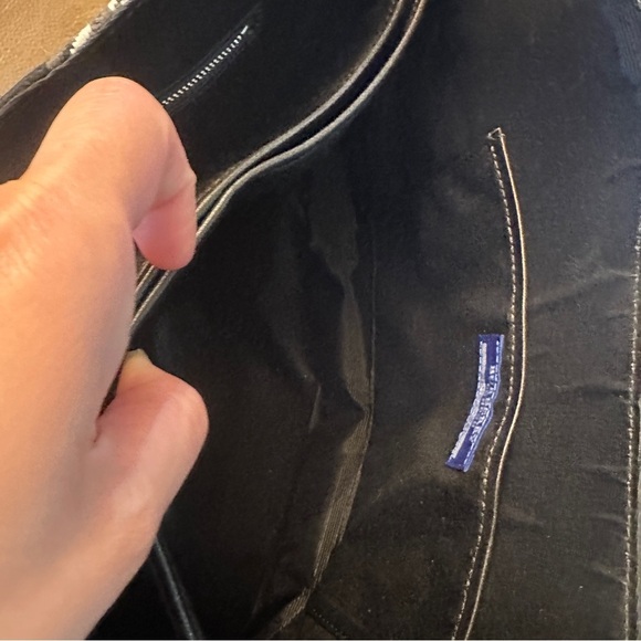 BURBERRY Nova Check Blue Label Tote Bag Canvas Black Auth hk1018 - Picture 9 of 15